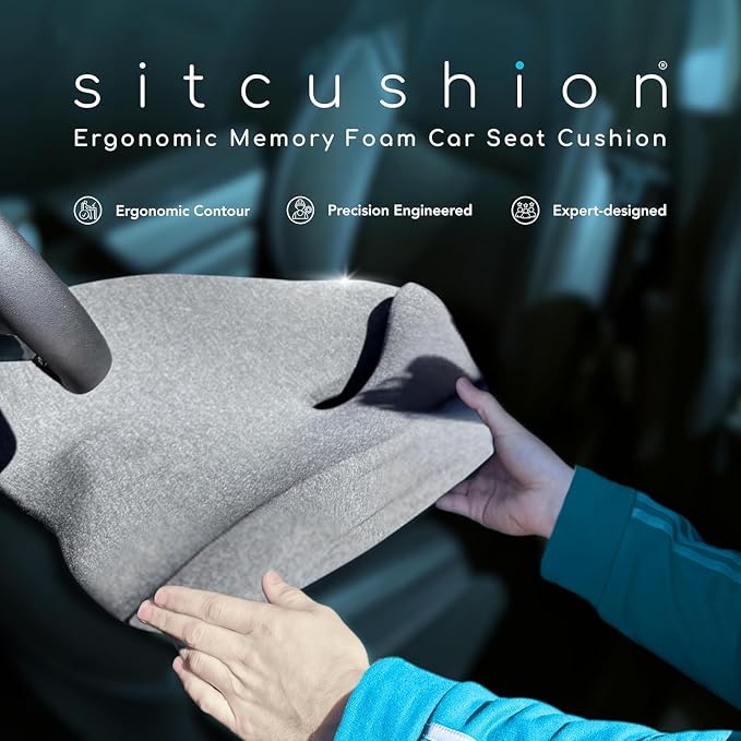SitCushion Car Seat Cushion for Long Driving – X Large Memory Foam Seat Cushion - Image 3