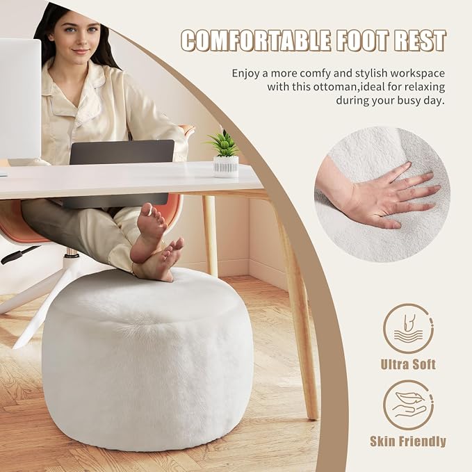 Gericco Round Stuffed Pouf Ottoman - Image 4