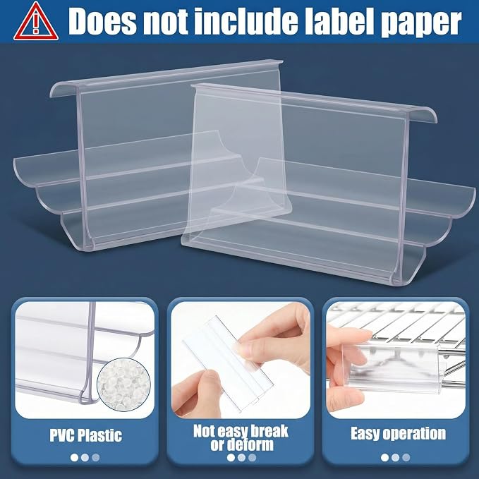 Kathfly 100 Pack Wire Shelf Label Holders Shelf Cable Tags - Image 3