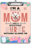 I'm a Bichon Frise Mom and a Registered Nurse Nothing Scares Me Acrylic by Ninety3POD