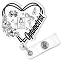 Cute Optometrist Badge Reel Retractable, Elegant Eye Doctor Acrylic Badge Holder by Bydevia