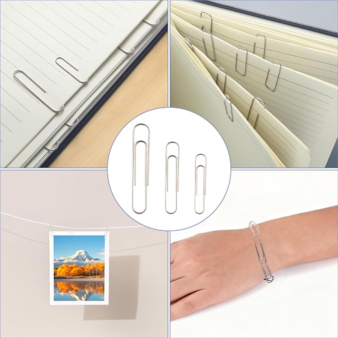 360PCS Black Assorted Size Paper Clips and Binder Clips, Paperclips Large - Image 6
