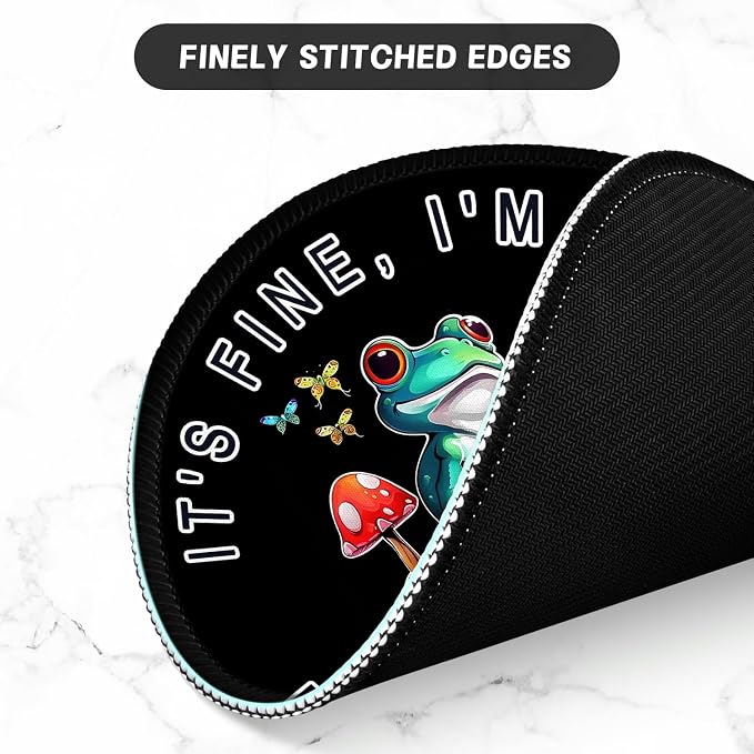 ITNRSIIET Round Mouse Pad with Stitched Edge Premium-Textured Waterproof - Image 4