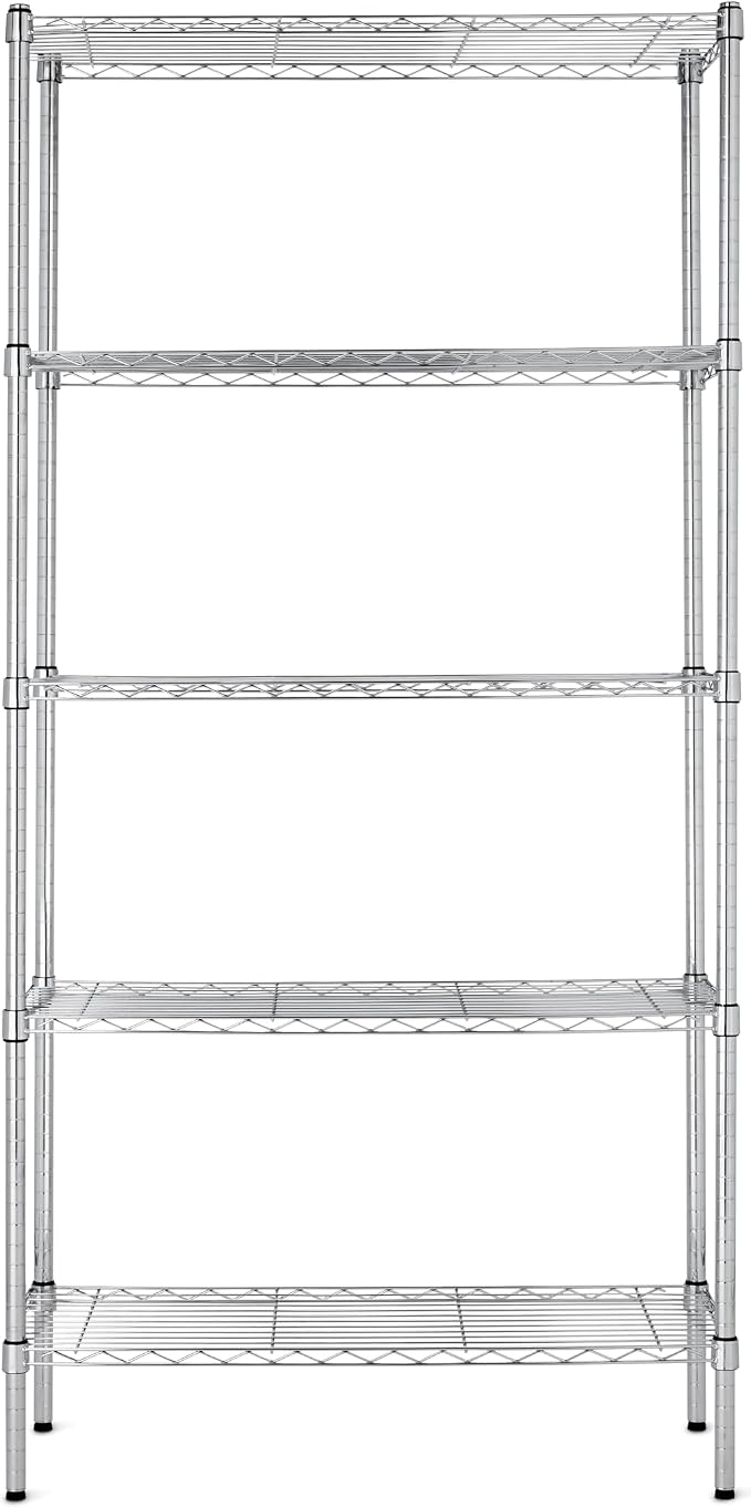 Amazon Basics 5-Shelf Adjustable Heavy Duty Steel Wire Rack, Space Saving - Image 6