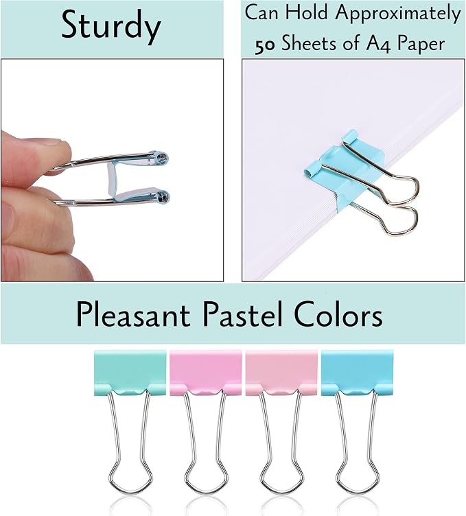 Mr. Pen- Small Binder Clips, Small Size | Pastel Color Metal Binder Paper Clips - Image 5