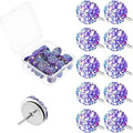 Mabor 30Pcs Decorative Thumb Tacks Purple Push Pins Glitter Rhinestone Cute by Mabor