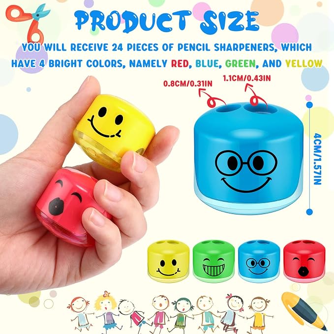 Crtiin 24 Pcs Back to School Pencil Sharpeners - Image 2