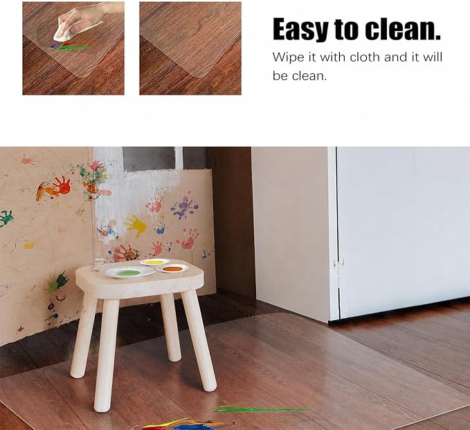 Kuyal Clear Chair mat for Hardwood Floor 30 x 48 inches Transparent Floor Mats - Image 3