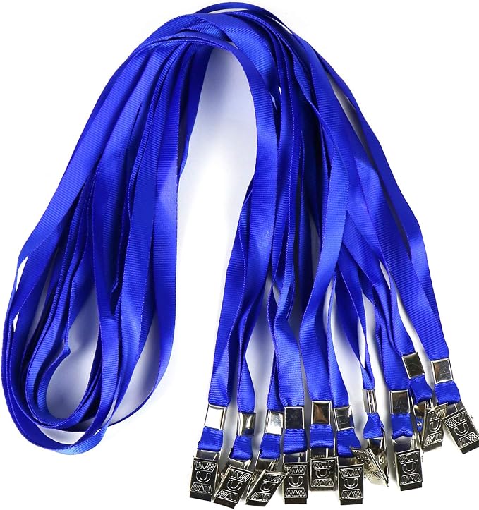 Ollain Lanyards for Id Badges Nylon Neck Flat Cruise Lanyard Bulldog Clips by Ollain