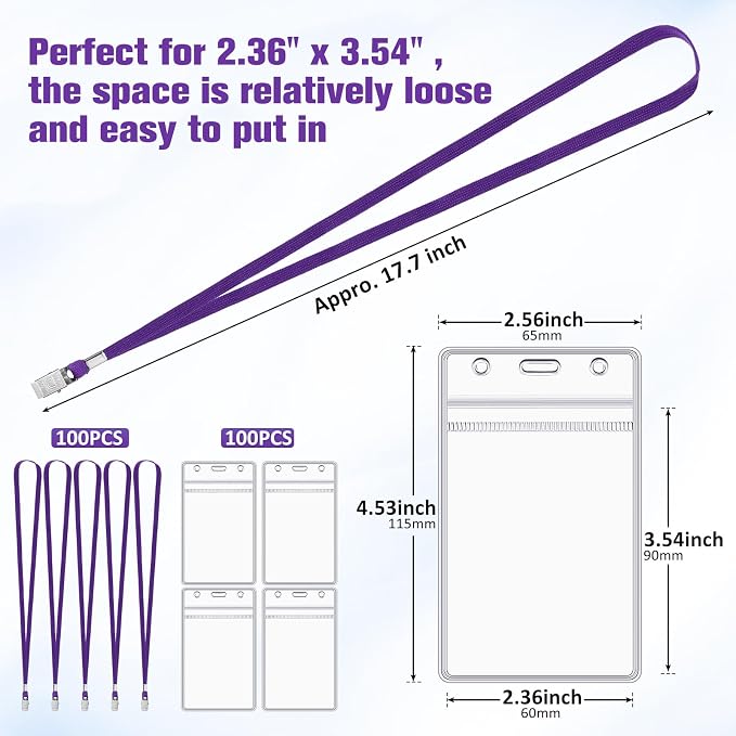 Marspark 200 Pcs ID Badge Holder - Image 2