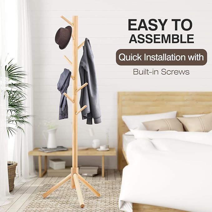 WANGMUXIA 2 PCS Coat Rack, Freestanding Coat Rack - Image 6