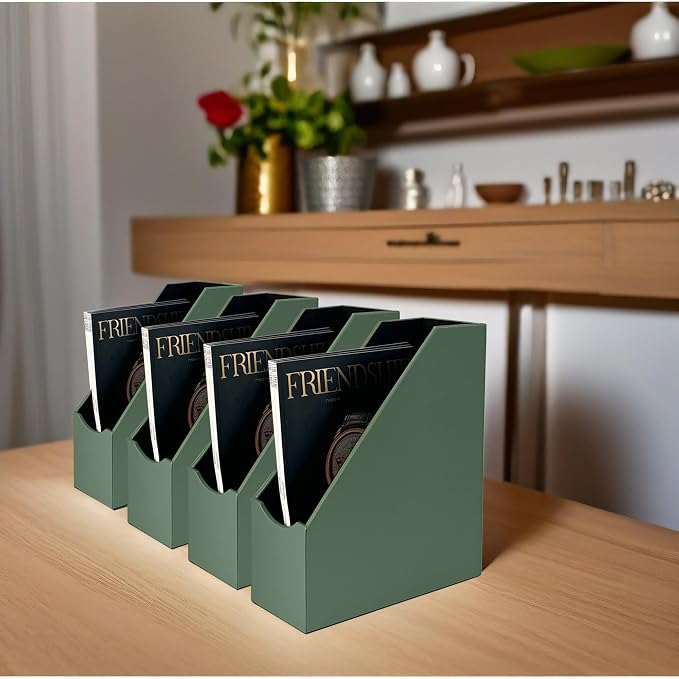 UnionBasic Magazine File Holder, Leatherette Desktop Document Organizer - Image 6