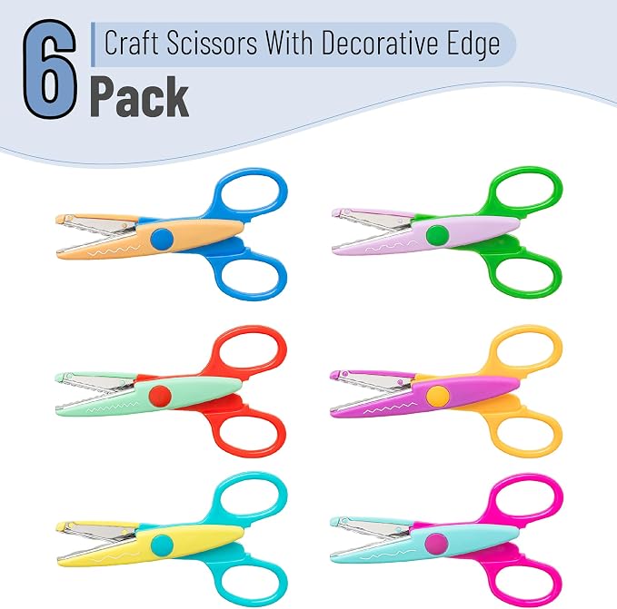 Mr. Pen- Craft Scissors Decorative Edge, 6 Pack, Spring Colors | Zig Zag - Image 2