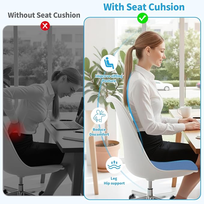 TranquilRelax Large Seat Cushion, Memory Foam Cushion - Image 6