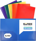 SUNEE 2 Pocket Folder Heavy Duty Plastic Folders by SUNEE