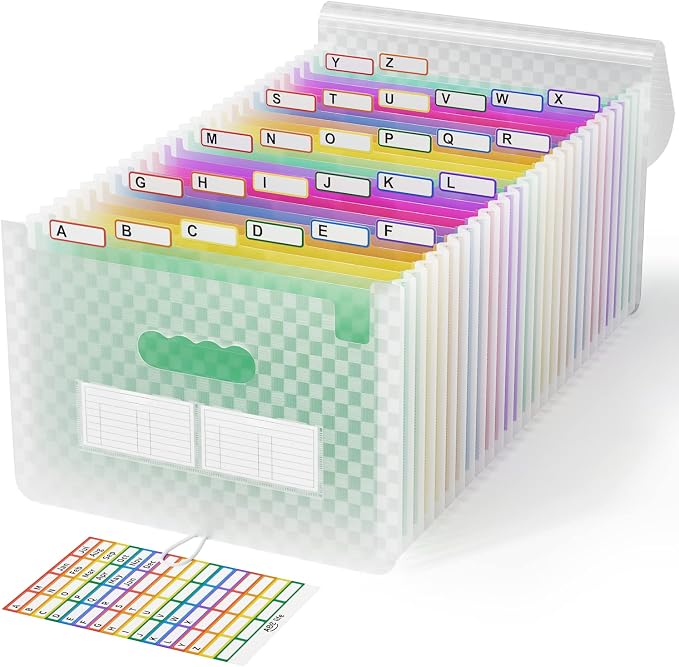 ABC life 26-Pocket Accordion File Organizer, Expandable Monthly Bill & Receipt by ABClife