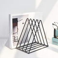 QPEY Triangle File Holder, 5 Slot Metal Vinyl Record Stand Holder Magazine by QPEY