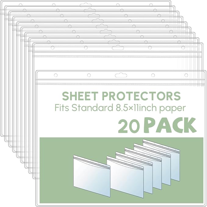 Sinload 10 Pcs Heavy Duty Sheet Protector 8.5 x 11 Inch Job Ticket Holder by Sinload