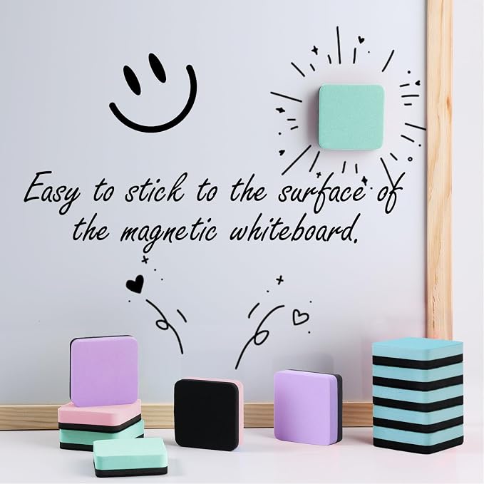 XKDOUS 35 Pack Square Magnetic Dry Erase Eraser, 2x2 Inch Small Whiteboard - Image 4