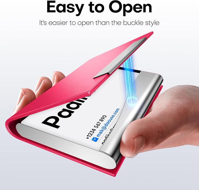 Padike Business Card Holder, Business Card Case Professional PU Leather & - Image 4