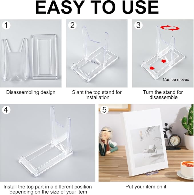 36 Pack Acrylic Book Stand for Display Adjustable Clear Display Holder Easel - Image 6