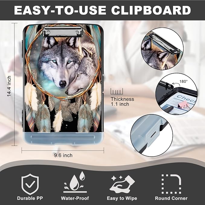 Clipboard with Storage, Heavy Duty Plastic Storage Clipboard with Low Profile - Image 3