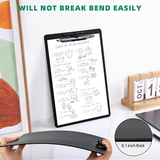 FRETONBA Black Clipboard with Pen Holder, Hanging Clip boards Holds 8.5x11 Inch - Image 7