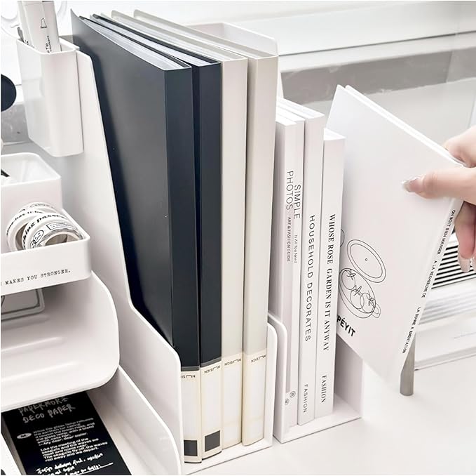 Vertical File Holder, Plastic Document and Magazine Organizer - Image 5