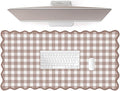 Scalloped‌ Checkered Desk Mat Cute Brown Gingham XXL Large Gaming Mouse Pad by Unknown