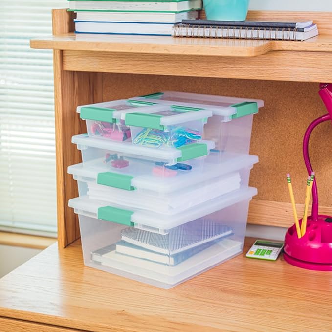 Sterilite 6-Pack Clip Box, Stackable Clear Plastic Bins - Image 8