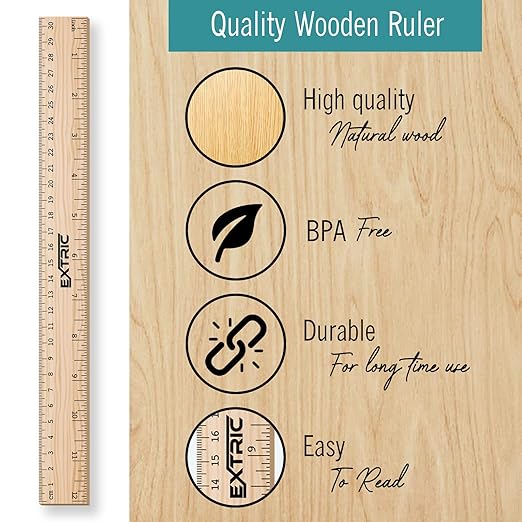 Rulers 12 Inch, Rulers Bulk Wooden Ruler - Image 3