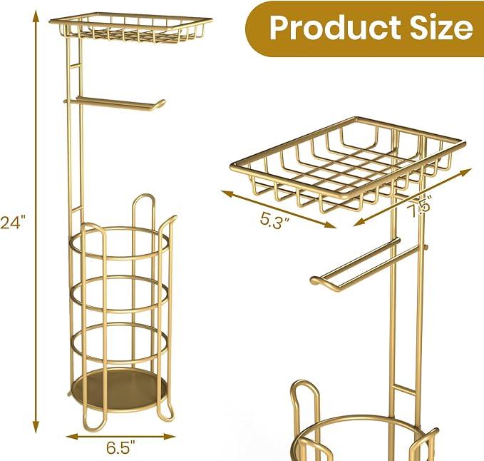 Gold Toilet Paper Holder Stand - Image 5