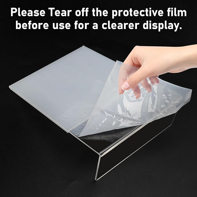 Acrylic Sign Holder 5x7 Inches, 13 Pack Clear Plastic Table Flyer Display Stand - Image 6