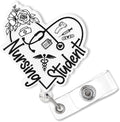 Elegant Nursing Student Badge Reel Retractable, Cute Student Nurse Acrylic by Bydevia