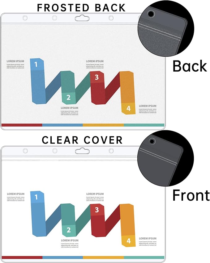 AKONEGE 6PCS Hard Sheet Protectors 8.5x11 Waterproof Resealable Zip Paper Page - Image 5
