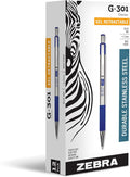 Zebra Pen G-301 Retractable Gel Pen, 0.7mm Medium Point, Stainless Steel Barrel by ZebraPen