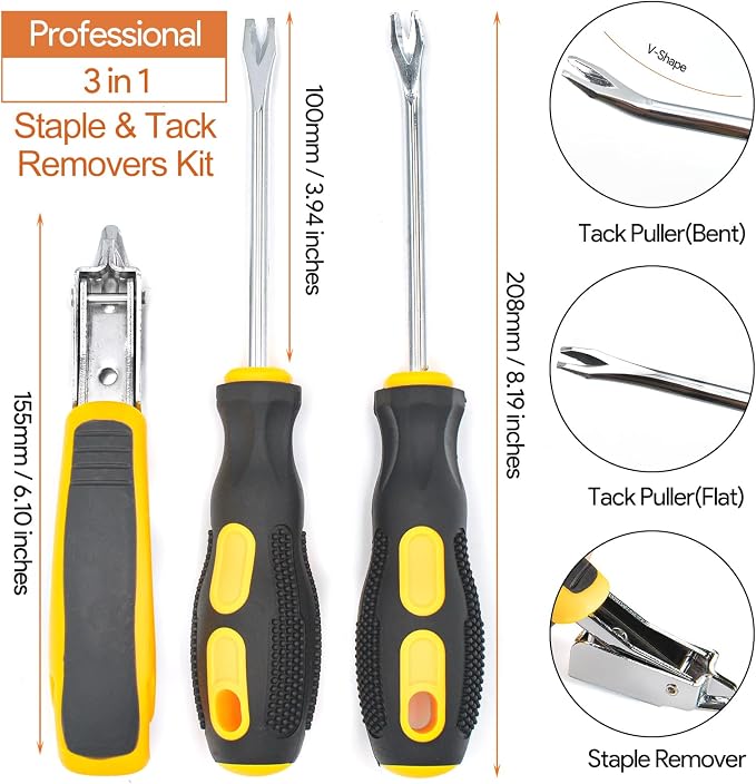 Staple Remover for Upholstery and Construction Heavy Duty Tack Puller, - Image 2