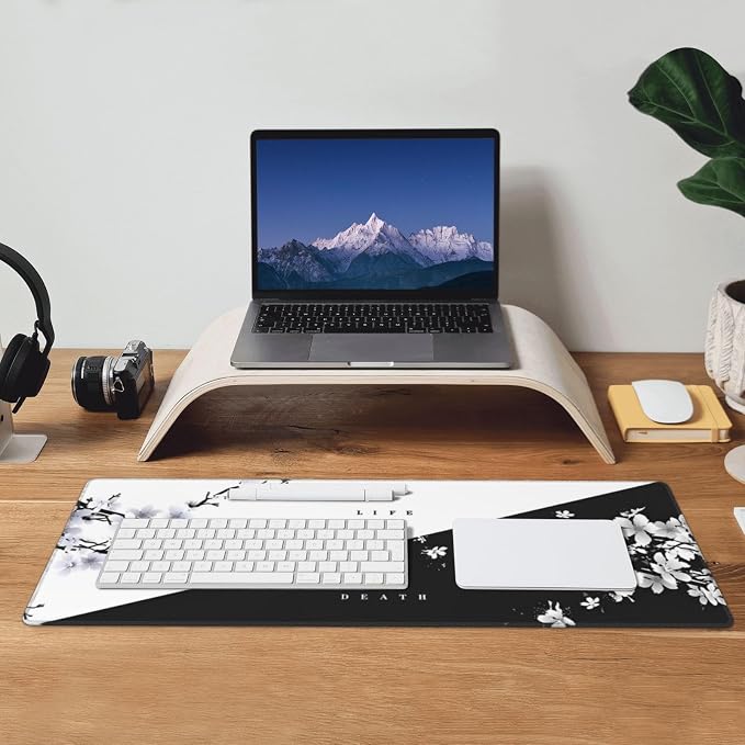 Japanese Life Death Keyboard Mat, Japanese Sakura Pagoda Sun Mouse Pad - Image 7