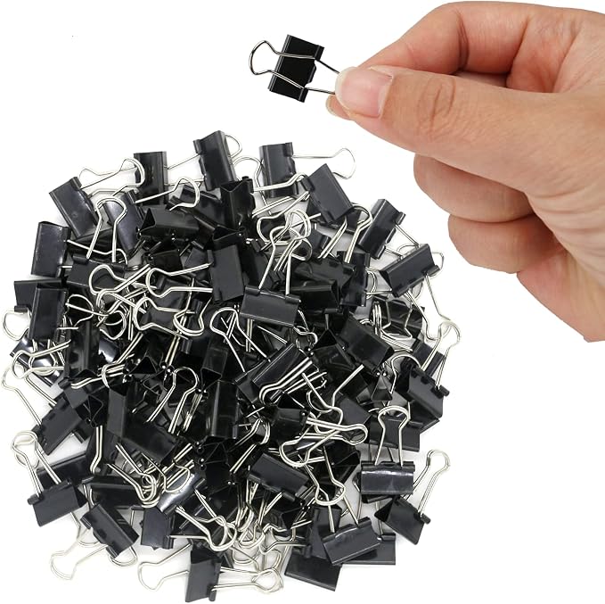 120 Pack Mini Binder Clips, Small Paper Clips 15mm 5/8 Inch. Micro Size Office by OWLKELA