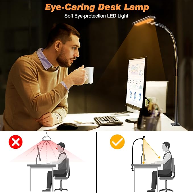 Airlonv LED Desk Lamp for Office Home, Eye-Caring Desk Light - Image 6