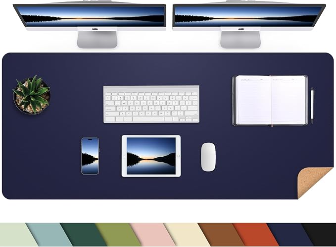 AFIING Leather Desk Pad Protector, Large Desk Mat by AFIING