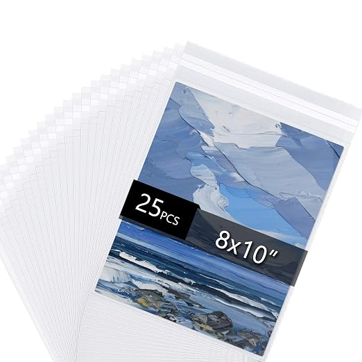 Falling in Art 8 1/2 Inches x 10 3/7 Inches, 1.496mil Crystal Sealed Clear Bags by FallinginArt