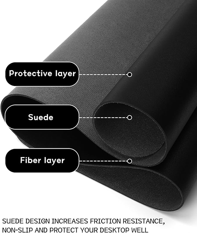 YSAGi Non-Slip Leather Desk Pad, Waterproof Laptop Computer Desk Keyboard Mat - Image 3