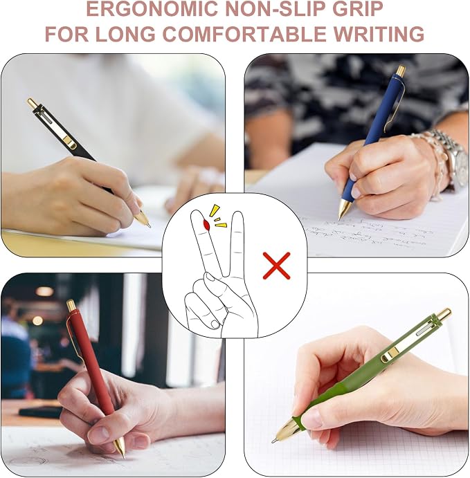 Linbsunne Gel Pens Black Ink Pen 0.5mm fine Point Pens Smooth Writing - Image 6