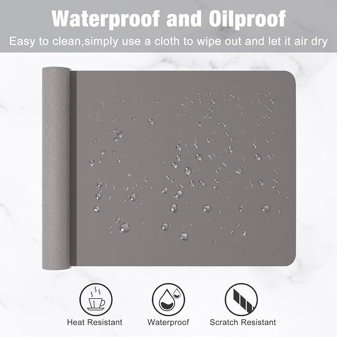 Hsurbtra Desk Pad, 23.6" x 13.8" PU Leather Desk Mat, M Extended Mouse Pad - Image 5