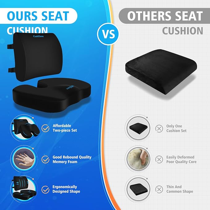 CushZone Seat Cushion, Lumbar Support Pillow - Image 8