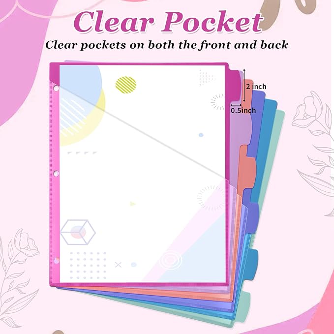 Epakh 12 Pcs Binder Dividers for 3 Rings Binders Index Dividers - Image 3