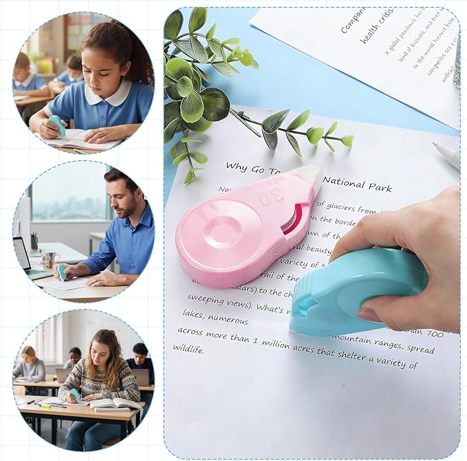 60 Pcs Colorful Correction Tape 39.4 ft White Wrong out Tear Resistant Bulk - Image 7