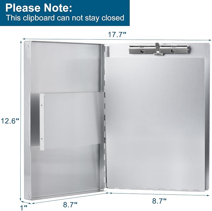 ZCZN Aluminum Clipboard with Storage and Clip Recycled, Clipboard Folder - Image 4