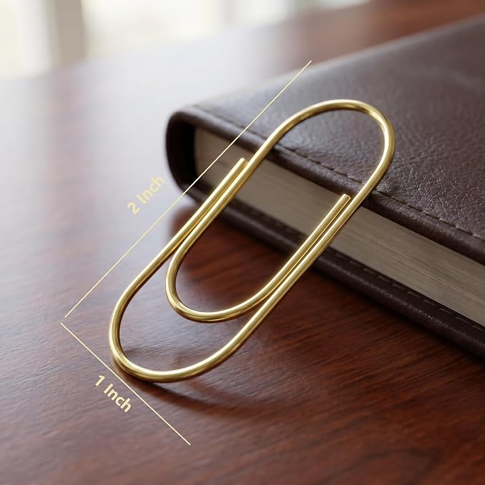Jumbo Gold Paper Clips Heavy Duty Paperclips, 2 Inch, Heavy Duty, Rust Resistant - Image 2